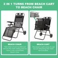 thumbnail image 5 of NAIZEA Beach Cart Chairs with Wheels, 2 in 1 Heavy Duty Beach Chair with Canopy Shade, Foldable Beach Lounge Chair with Integrated Wagon Pull Cart Combination, Perfect for Backyard, Pool or Picnic, 5 of 12