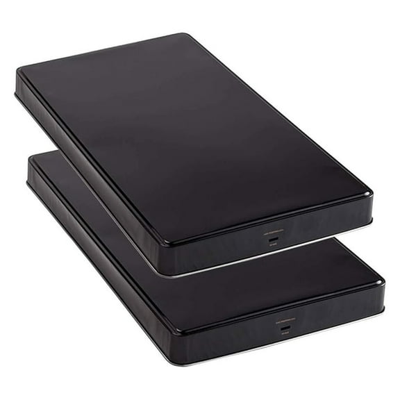 Set of 2 Extra Deep Burner Covers for Electric or Gas Stove Burners, Black, 19.5"x 11.75" and 1.75" Thick a Counter Space and Hide Spills on the Stove,