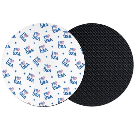 Independence Day Coasters Set of 2 Absorbent Coasters for Drinks Red Blue Stars Stripe Flag I Love USA Coaster for Desk Coffee Table Protection Home Decor House Warming Gifts 4