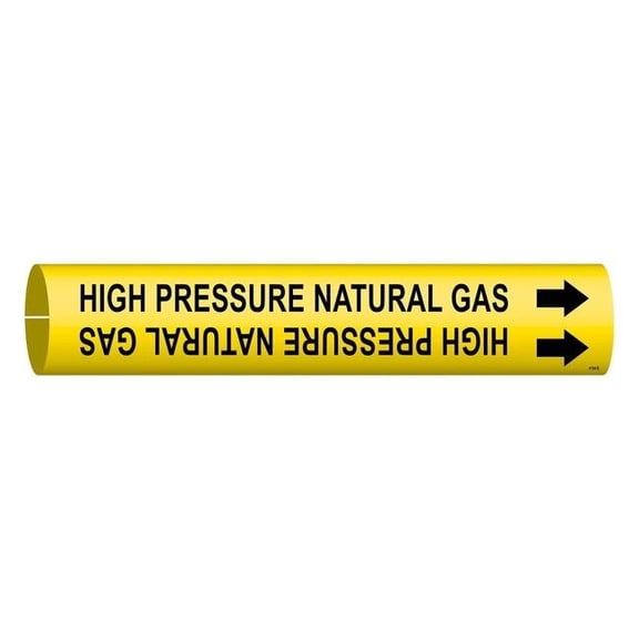 Brady Pipe Marker,High Pressure Natural Gas,Y, 4194-B 4194-B