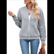 thumbnail image 1 of Chaqueta Informal de Mujer con Cuello Alto y Cremallera, Ideal para Otoño. Conjuntos con Bolsillos. Gris S, 1 of 10