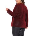 thumbnail image 3 of Agnes Orinda Women's Plus Size Top Metallic Party Glitter Long Sleeve Shiny Disco Sparkle Blouses Tops 3X Red, 3 of 6