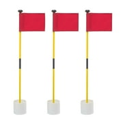 Murray Sporting Goods Golf Flagsticks, Flags and Cups, Set of 3 | Mini Golf Flagsticks with Holes for Putting or Chipping Greens (Red)