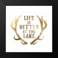 thumbnail image 2 of PI Studio 15x15 Black Modern Framed Museum Art Print Titled - Antlers Life is better at the Lake, 2 of 5