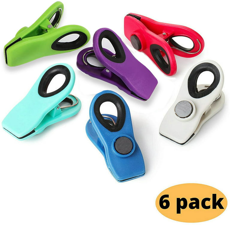Chip Clips, Magnetic Clips, 6-pack, Bag Clips, Food Bag Clips, Magnet Clips,  Chip Clips Bag Clips Fo
