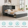thumbnail image 5 of BALUS 64" Murphy Bed Cabinet with Mattress, Queen Size Modern Multi-Functional Cube Bed with Folding Foam Mattress, Stone Grey, 5 of 9