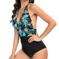 thumbnail image 4 of Traje de baño de una pieza para mujer, conjuntos de bikini para mujer, traje de baño de dos piezas con bloques de color, traje de baño sin espalda, ropa de playa para mujer, 4 of 8