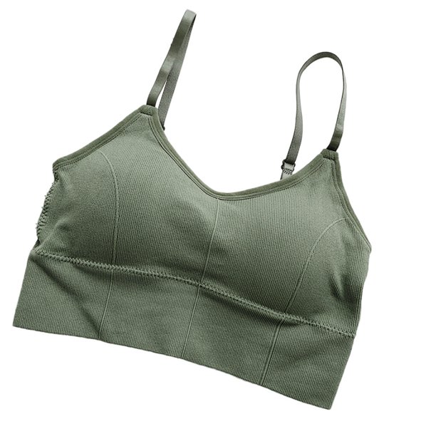Sonducket Mujeres Sexy Crop Tops Tube Top Sujetador sin costuras Lencería deportiva Elástico Push Up Sports Bralette Tank Ropa interior verde Sonducket AP000318-04