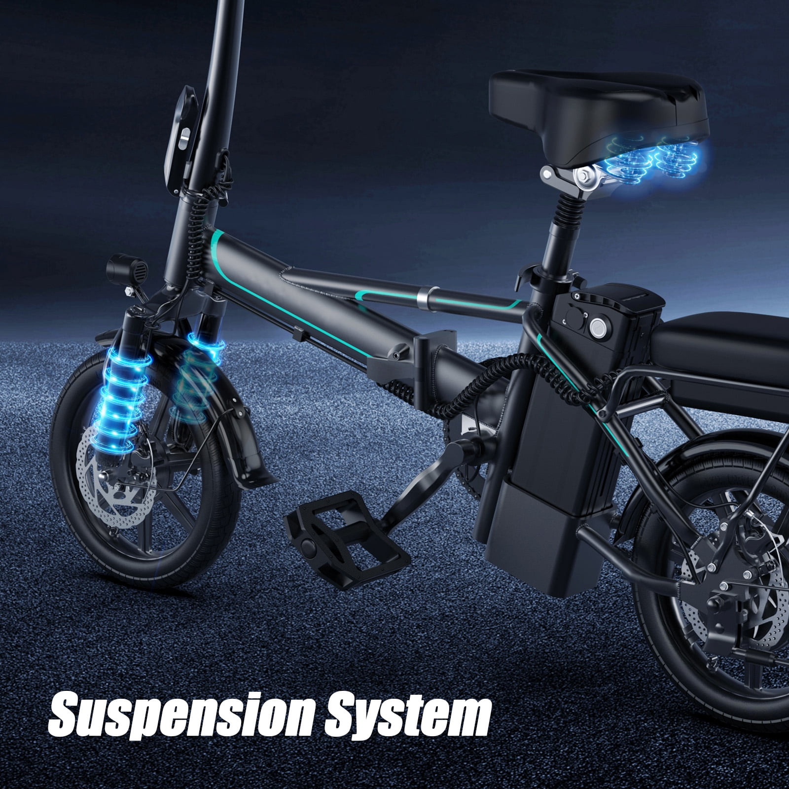 PORORO DC60P Folding Electric Bike, 14