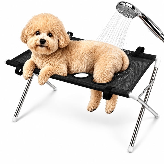 Dog Grooming Hammock Foldable Pet Bathing Stand for Shower and Nail Trim