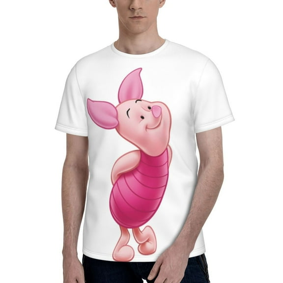 Piglet Men's T Shirts Cartoon Graphic Short Sleeve Tees Novelty Casual Unisex Adults Tee Shirt Tops