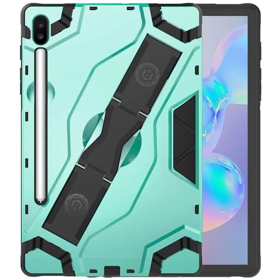 Golden Sheeps Compatible for Samsung Galaxy Tab S6 10.5 Inch Model SM-T860/T865/T867 2019 Release Tablet Heavy Duty Drop Proof Armor Slim Full-Body Protection Handle Stand Case (Green)