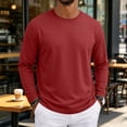 thumbnail image 2 of Nestiefly Men's Long Sleeve T-Shirts Lightweight Soft Crew Neck Gym Tees for Running Lounging Basic Tee Shirts Red L, 2 of 9