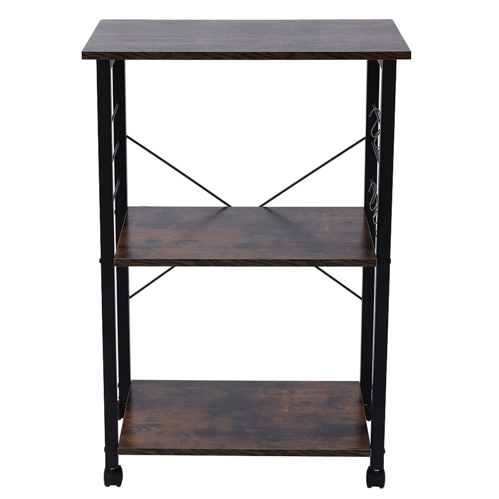 Kitchen Baking Rack Practical Kitchen Storage Rack Microwave Oven Bracket 2 Layer Dining Table For Spices And Pots Workstation Kitchen With S Shaped Hooks Walmart Com Walmart Com