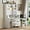 White + Wood, variant on Computer Desk with 90 Degree Rotating Desktop, 43x70 Inch Office Desk with Storage Drawer and Cabinets, Gaming Desk with Shelves, Writing Desk for Study, Work Desk for Home