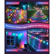 Permanent Outdoor Lights 50ft with 30 LED Lights,Smart RGB+IC Eaves Lights with 75 Scene Modes,IP67 Waterproof for Christmas, Holiday Decor, White