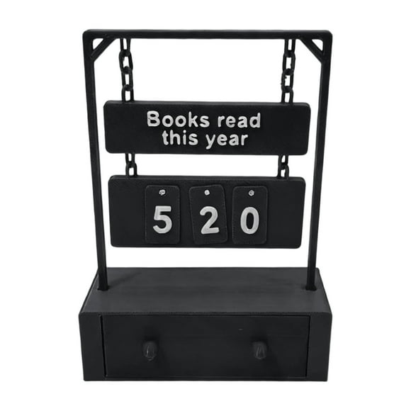 Counter 3D Printed Book Shelf Sign Reading Swinging Display with Digital Storage for Book Lovers Craft and Stationery