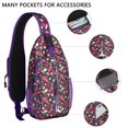 thumbnail image 2 of Sling Backpack,Dark Blue Christmas Pattern Crossbody Bag with Water Bottle Holder,Waterproof Sling Bag for Men/Women with Chest Phone Holder for Hiking,Travel, 2 of 6