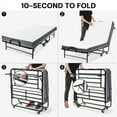thumbnail image 4 of SunsGrove  Folding Bed with Mattress for Adults, Twin Size, Portable Foldable Bed with Luxurious Memory Foam Mattress & Super Strong Frame, 75” x 38", Fold Up, Roll Away, & Hideaway, 4 of 7