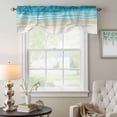 thumbnail image 6 of Teal Beige Gradient Beach Tie Up Valances Curtain, Adjustable Kitchen Abstracts Seaside Ocean Wave Coastal Valances for Windows Decor, Rod Pocket Short Curtains Set for Bedroom/Bathroom, 60"x18", 6 of 9