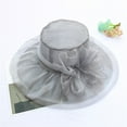 thumbnail image 3 of Baberdicy Fascinators Hats for Women Spring Summer Mesh Sunshade Hat Flower Temperament Wedding Dress Hat Sun Dome Large Brim Hat Fashion Hat for Woman, 3 of 5