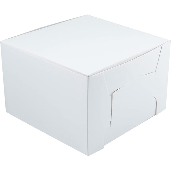 14x14x6 White Cake box, Premium Bakery Boxes, One piece, Perfect for packaging and selling cakes, donuts, cookies, and muffins, Pack of 12