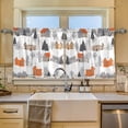thumbnail image 2 of Yayeee Kitchen Curtains Tier Set of 2 Light Filtering 57"x24" Over Sink Window Panels, Beige Snow Houses, 2 of 7