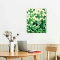 thumbnail image 3 of Acheng St. Patrick's Day Canvas Wall Art Framed Wall Decoration Lucky Clover Wall Leaves Green Nature Aesthetic Wall Artwork Ready to Hang Wall Pictures for Living Room Bedroom Decor  12x16 in, 3 of 5