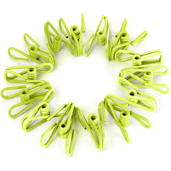 30 Pack Green Chip Bag Clips for Food - PVC 2 Inch Coated Sealer for Sealing Food - Paper Holder, Clothesline Clip for Laundry Hanging, Kitchen Bags, Multipurpose Clothes Pins