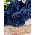 thumbnail image 4 of 10pcs Fake Black Roses Artificial Silk Flowers Faux Rose Flower Long Stems Bouquet for Arrangement Wedding Centerpiece Party Home Kitchen Decor (Black), 4 of 5