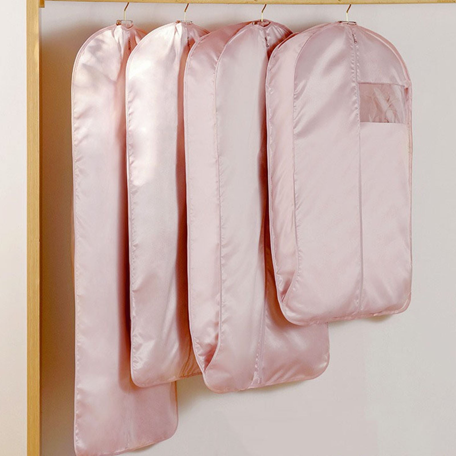Weloille Hanging Clothes Cover for Long Coats, Breathable Fabric Dust Proof Storage Bag with Garment Protector, Ideal for Winter Jackets and Down Jackets, Home Organization Essential