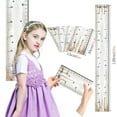 thumbnail image 2 of Wooden Kids Growth Chart Ruler Style Height Sticker 4 Piece Set Natural Removable Sponge Tape Measure for Boys Girls Bedroom Living Room Nursery Decor, 2 of 5