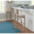 thumbnail image 2 of Linon Keira Folding Bar Stool with Fabric Padded Seat and Back in Graywash Wood, 2 of 17