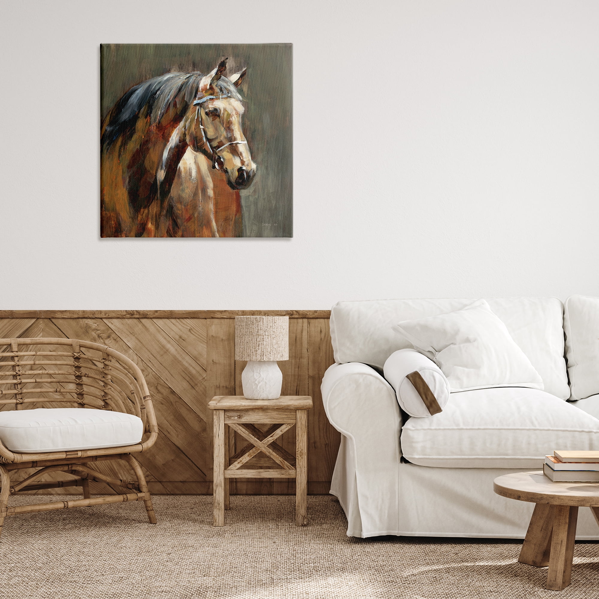 Stupell Industries Horse in Stable at Dusk Canvas Wall Art, design by Danhui Nai