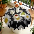 thumbnail image 4 of Round Tablecloth 60 Inch Wrinkle Free Daisy Table Cover Floral Kitchen Dining, 4 of 5