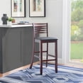 thumbnail image 2 of Linon Triena Ladder Back Faux Leather Seat 31" Bar Stool in Merlot Wood, 2 of 14