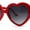 Red Smoke, variant on Iconic Large Bubble Heart Shape Cute Plastic Sunglasses Red Smoke