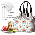 thumbnail image 4 of Pioneer Flower Floral Print Pattern Drawstring Lunch Bag Women - Drawstring Lunch Bag Insulated for Work Office - Stain-Resistant Large Lunchbags for Women with Multi-Pockets, 4 of 6