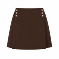 thumbnail image 1 of Falda Short George para Dama, Simulación Doble Prenda con Botones Café Talla EG, 1 of 4