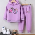 thumbnail image 2 of Gubotare Kids Fall Outfits Girls Girls' 2 - Piece Outfits Sweatshirt & Leggings Set Fall/Winter Clothes for Girl Size 7-8 (Purple,7-8 Years), 2 of 7
