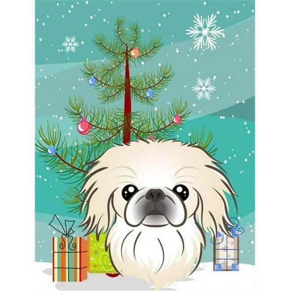 Christmas Tree And Pekingese Flag Canvas House Size