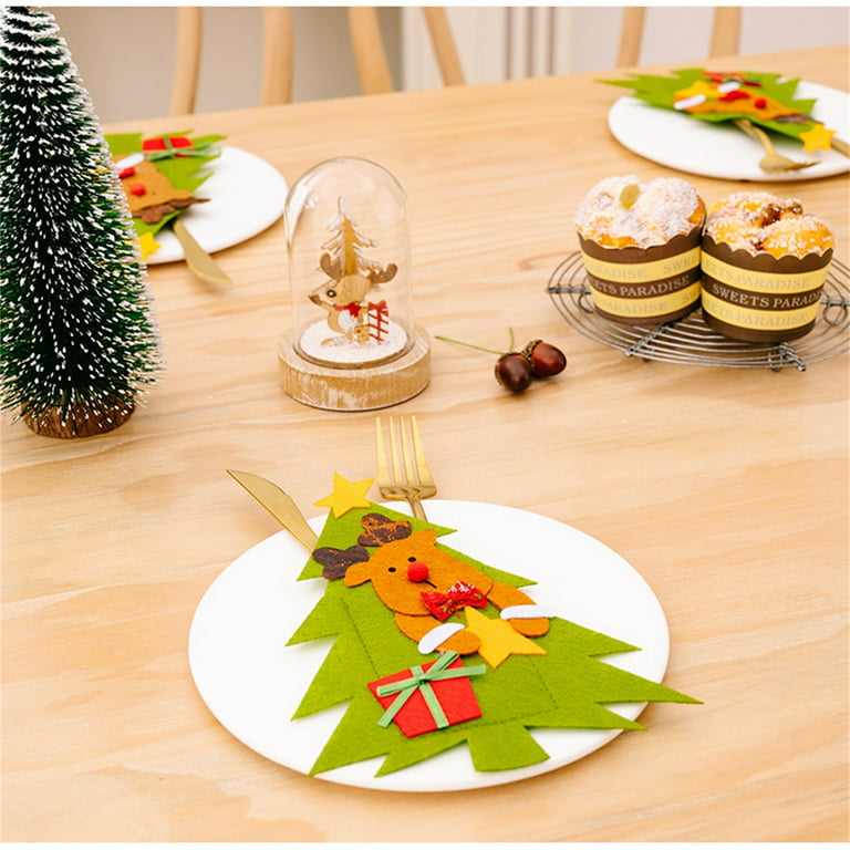 1pc new Christmas decorations creative cartoon cat claw knife and fork set  table decoration cat claw set tableware set tableware bag-very suitable for  birthday, wedding, Christmas, Halloween and Thanksgiving-non-woven table  decoration