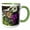Green/White, variant on 3drose, Macro Photograph of a Monarch Butterfly on Butterfly Bush Blossoms., 11oz Two-tone Yellow Mug