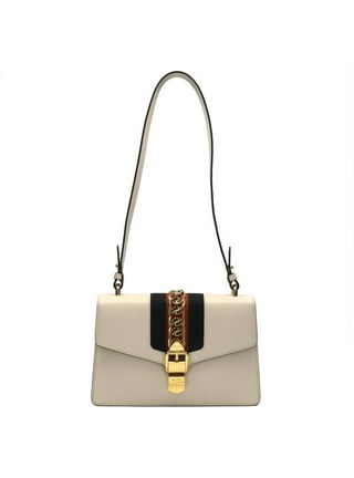 Shop GUCCI Sylvie Plain Leather Logo Handbags by Eretico