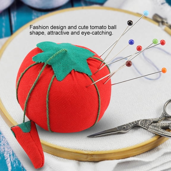 Ccdes 2Pcs/Set Cute Tomato Ball Shape Needle Pincushion Pin Cushion Holder Needlework Accessory, Pin Cushion, Pin Cushion Sewing