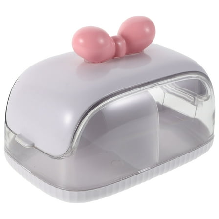 GAXIRE Large Capacity White Makeup Organizer with Lid Beauty Sponge Storage Box for Vanity and Cosmetics