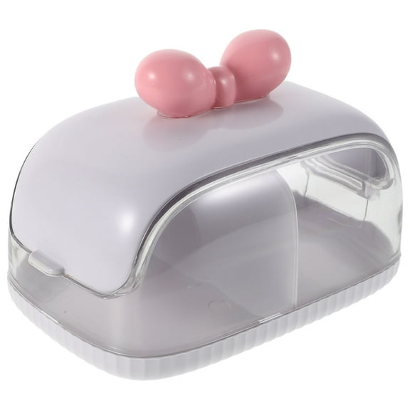 GAXIRE Large Capacity White Makeup Organizer with Lid Beauty Sponge Storage Box for Vanity and Cosmetics