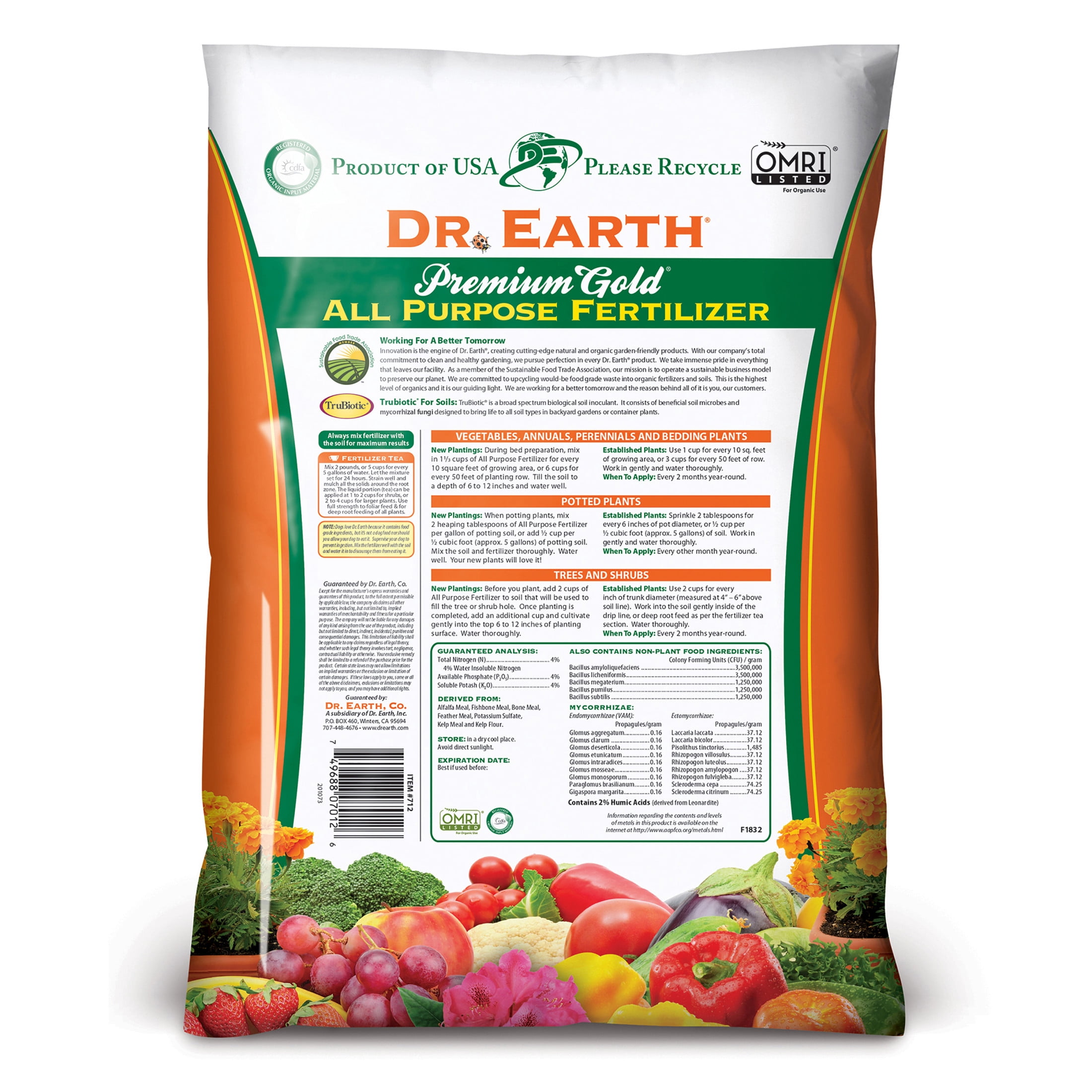 Dr. Earth 712 Organic 7 All Purpose Fertilizer, 12-Pound