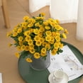 thumbnail image 5 of 4 Bundles Artificial Flowers Colorful Small Daisy Silk Home Outdoor Wedding DIY Party Decoration（Yellow）, 5 of 8