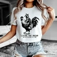 thumbnail image 5 of Living the Dream Funny Rooster and Raccoon T-Shirt, Sarcastic Quote Tee, 5 of 6